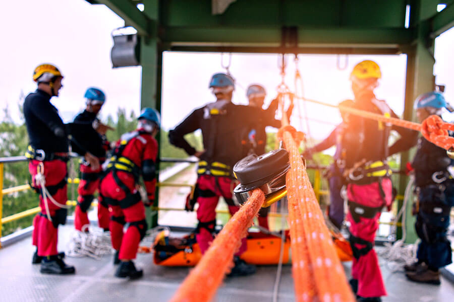 rescue workers training